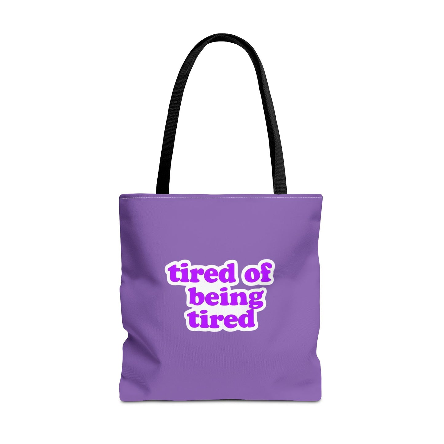 Autoimmune Disease Awareness Tote Bag - "tired of being tired" (Purple)