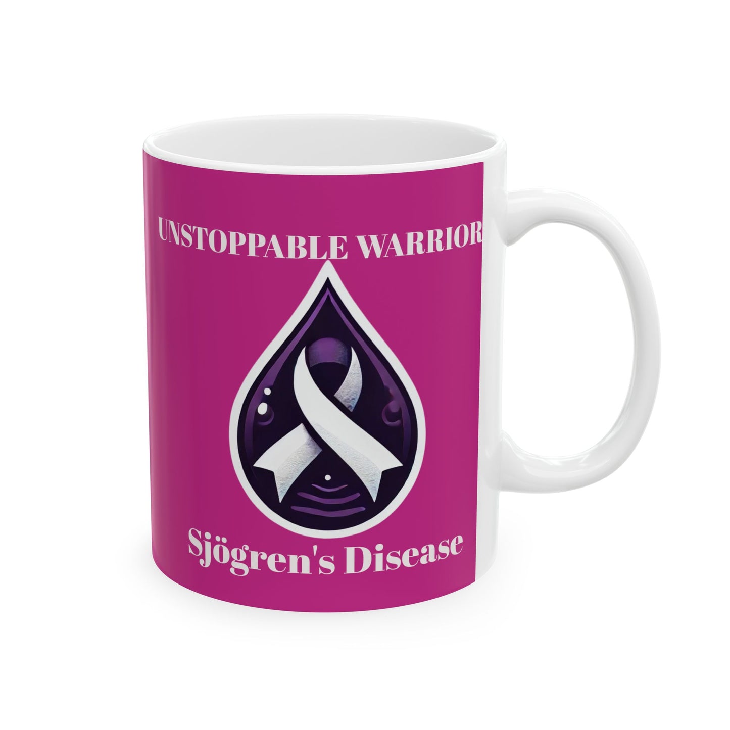 Inspirational Ceramic Mug - Unstoppable Warrior Design (11oz & 15oz) (Dark Purple)