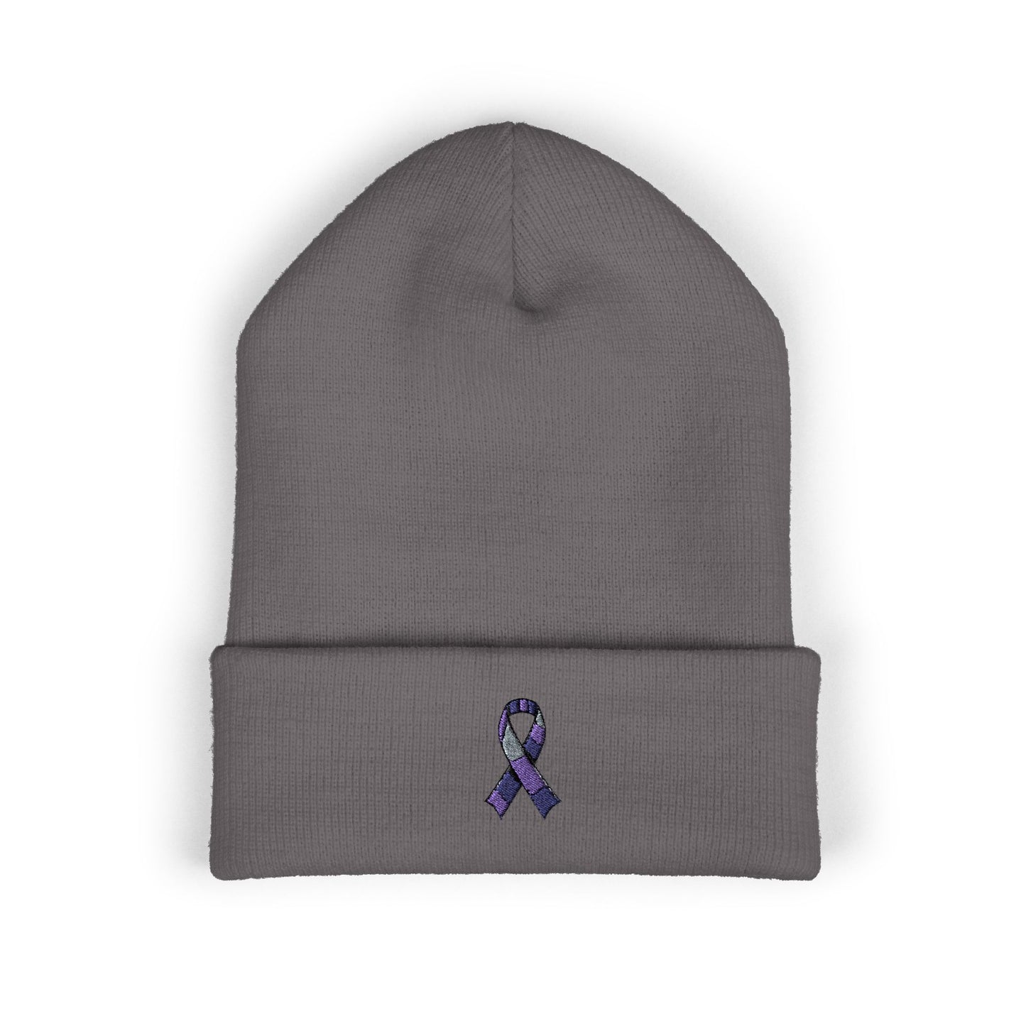 Purple Support Ribbon Classic Cuffed Beanie | Support Awareness & Cause (Autoimmune, Sjögren's Disease, Systemic Lupus Erythematosus (SLE), Inflammatory Bowel Disease, etc.)