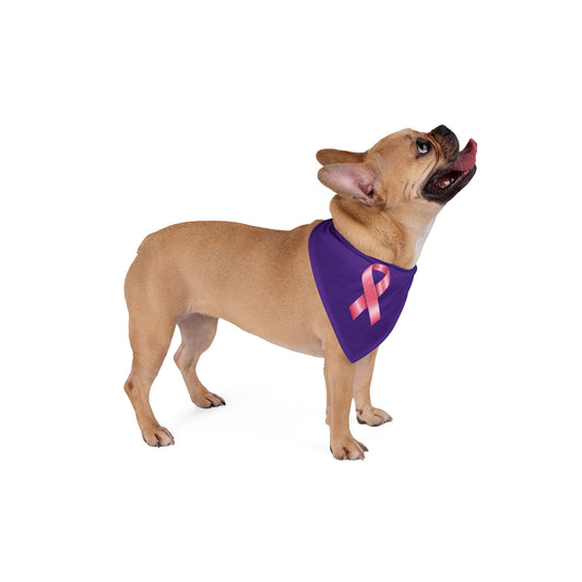 Breast Cancer Pet Bandana - Supportive Dog Accessory for Awareness Events (Purple)