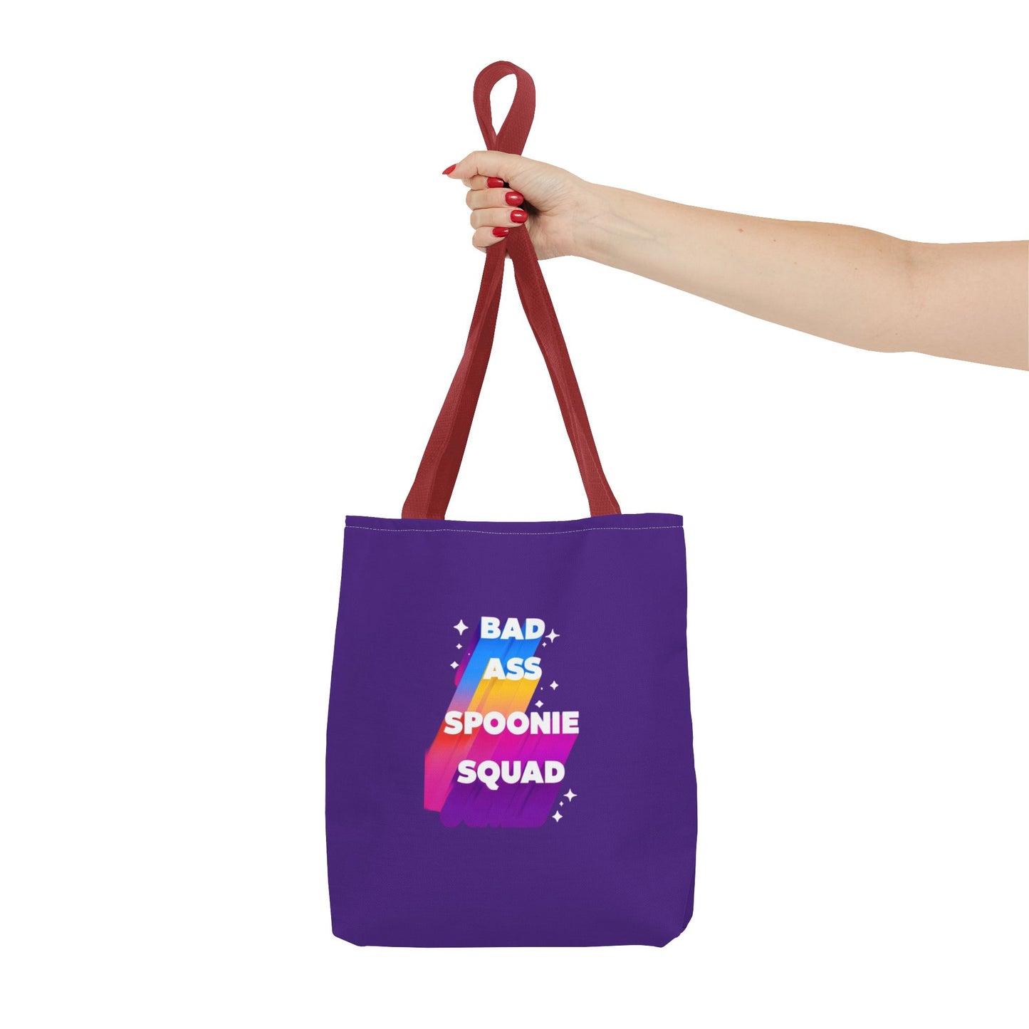 Autoimmune Disease Awareness Tote Bag - "Bad Ass Spoonie Squad" (Purple)
