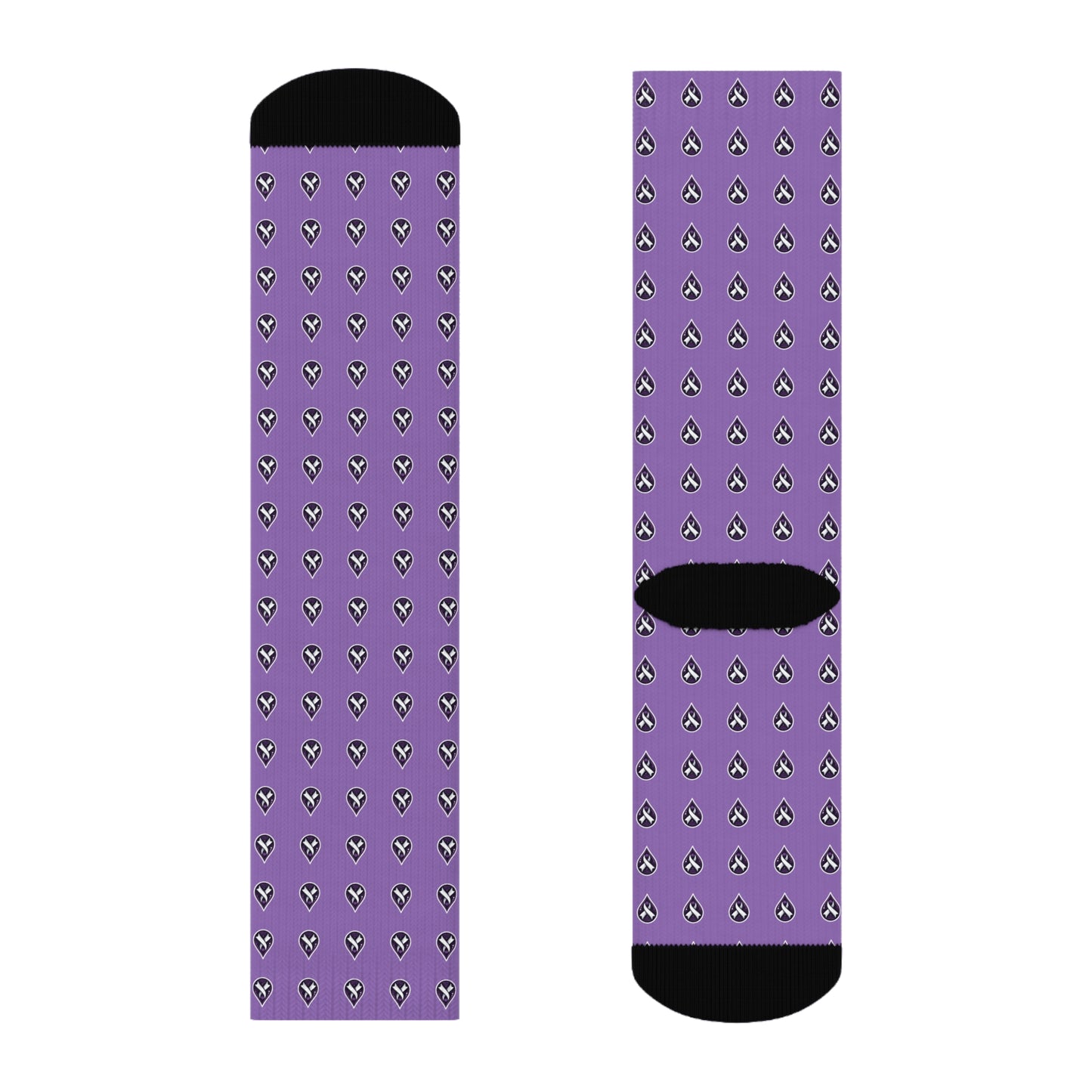 Sjögren's Disease Teardrop Pattern Crew Socks (Light Purple)