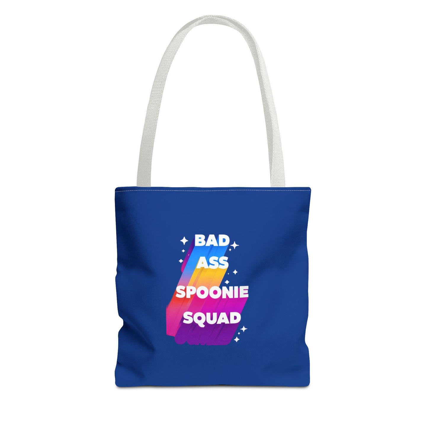 Autoimmune Disease Awareness Tote Bag - "Bad Ass Spoonie Squad" (Dark Blue)