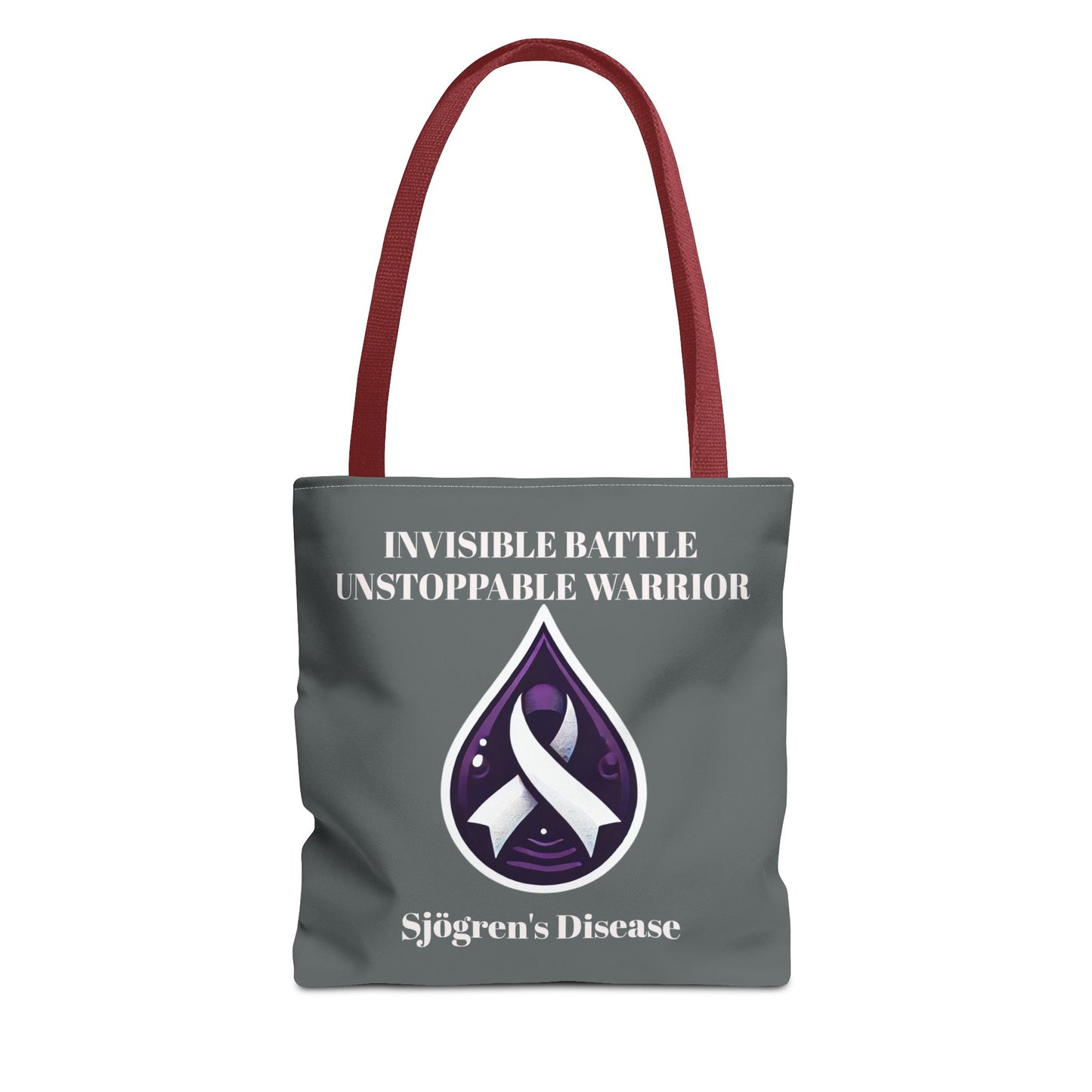Invisible Battle Unstoppable Warrior Tote Bag - Sjögren's Disease Awareness (Dark Gray)