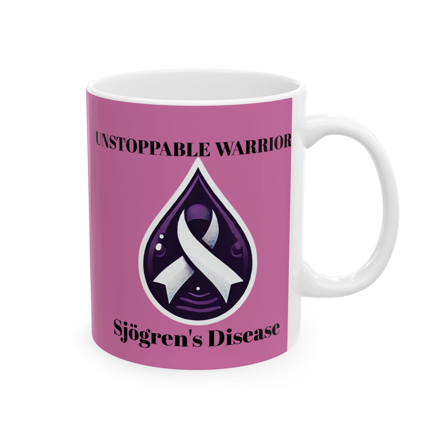 Inspirational Ceramic Mug - Unstoppable Warrior Design (11oz & 15oz) (Pink)