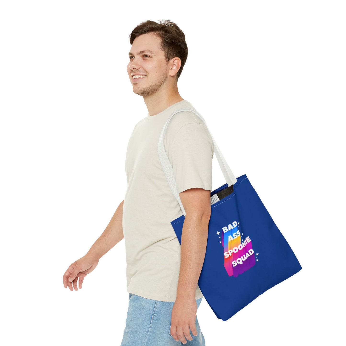 Autoimmune Disease Awareness Tote Bag - "Bad Ass Spoonie Squad" (Dark Blue)