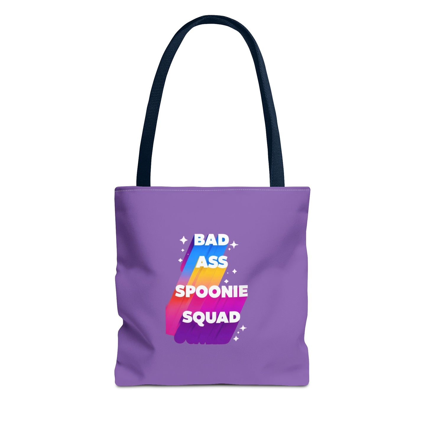 Autoimmune Disease Awareness Tote Bag - "Bad Ass Spoonie Squad" (Light Purple)