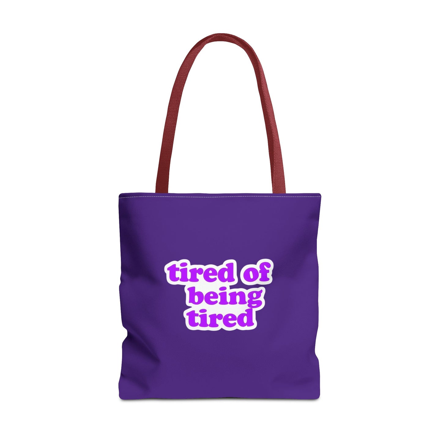 Autoimmune Disease Awareness Tote Bag - "tired of being tired" (Purple)