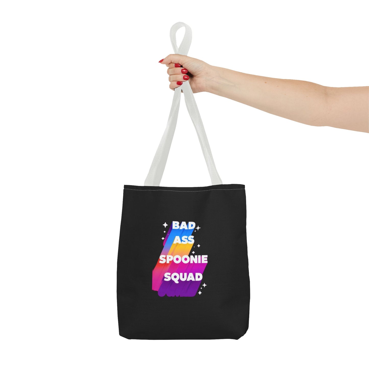 Autoimmune Disease Awareness Tote Bag - "Bad Ass Spoonie Squad" (Black)