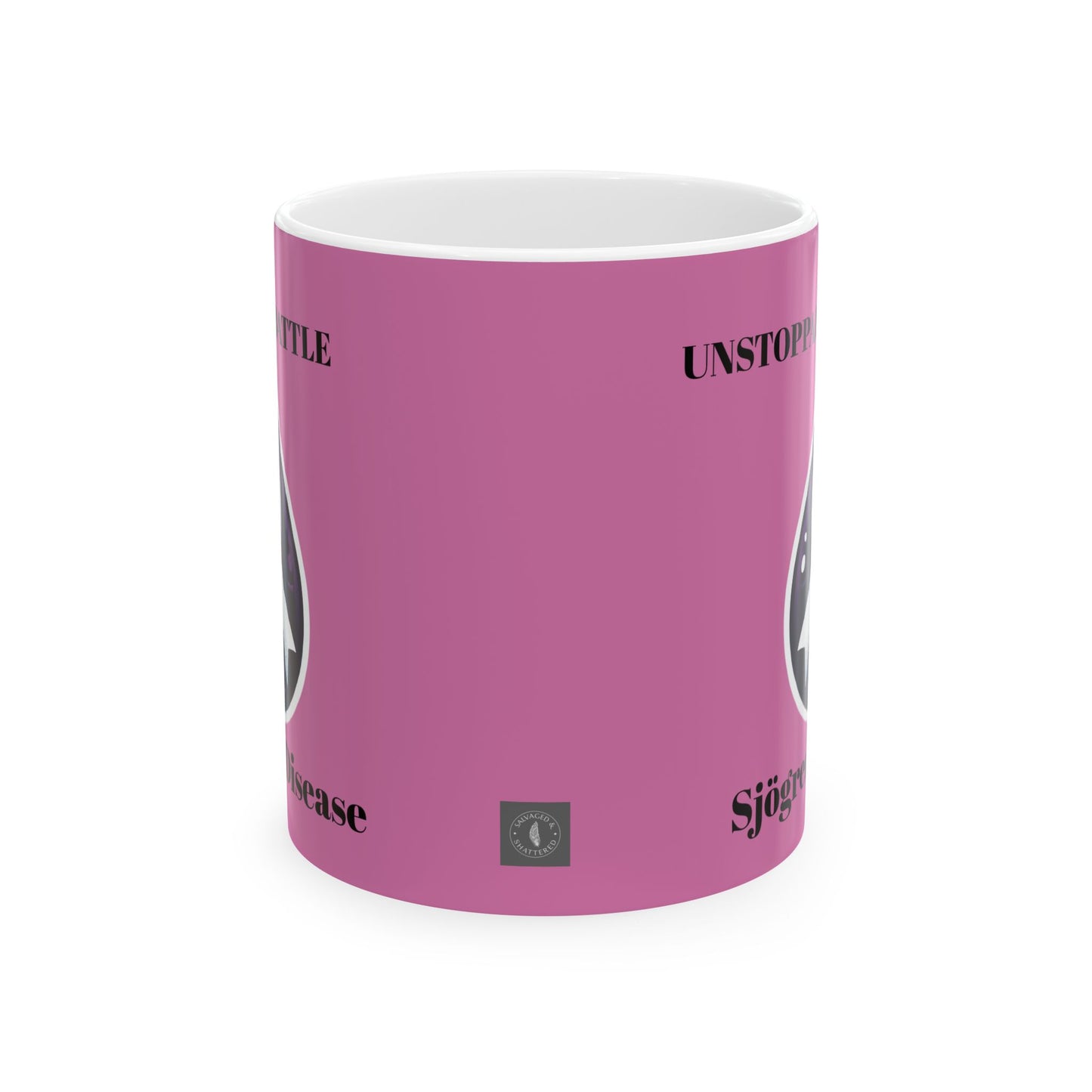 Inspirational Ceramic Mug - Unstoppable Warrior Design (11oz & 15oz) (Pink)