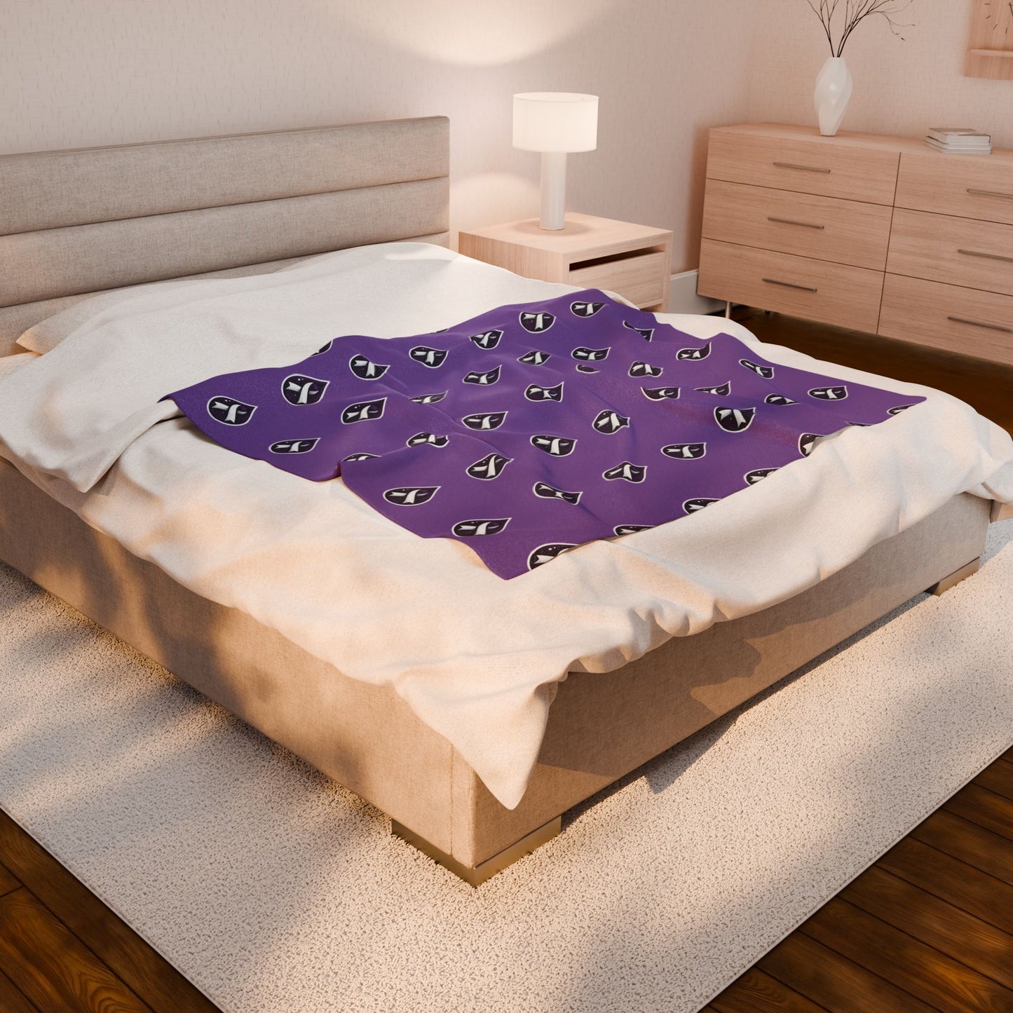 Sjögren's Disease Cozy Velveteen Plush Blanket - Soft Layer for Comfort & Warmth (Purple)