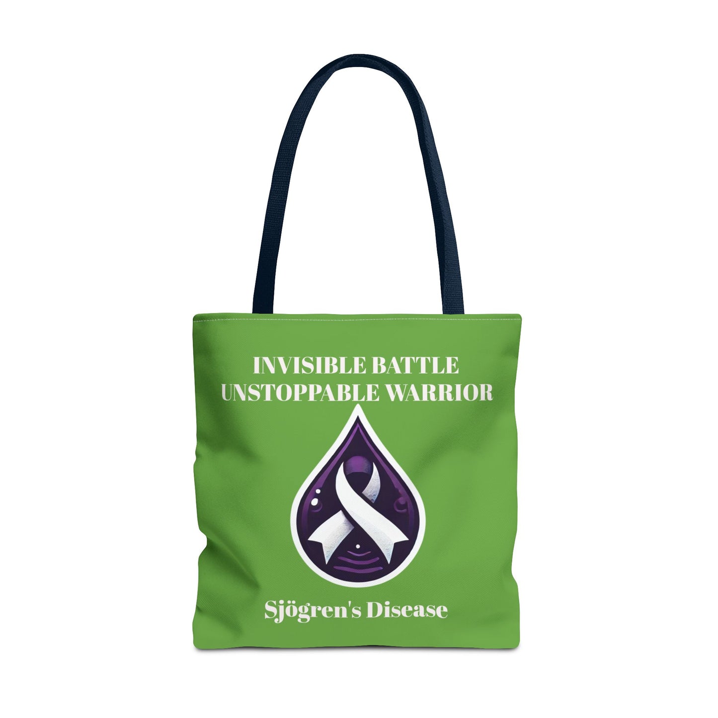 Invisible Battle Unstoppable Warrior Tote Bag - Sjögren's Disease Awareness (Green)