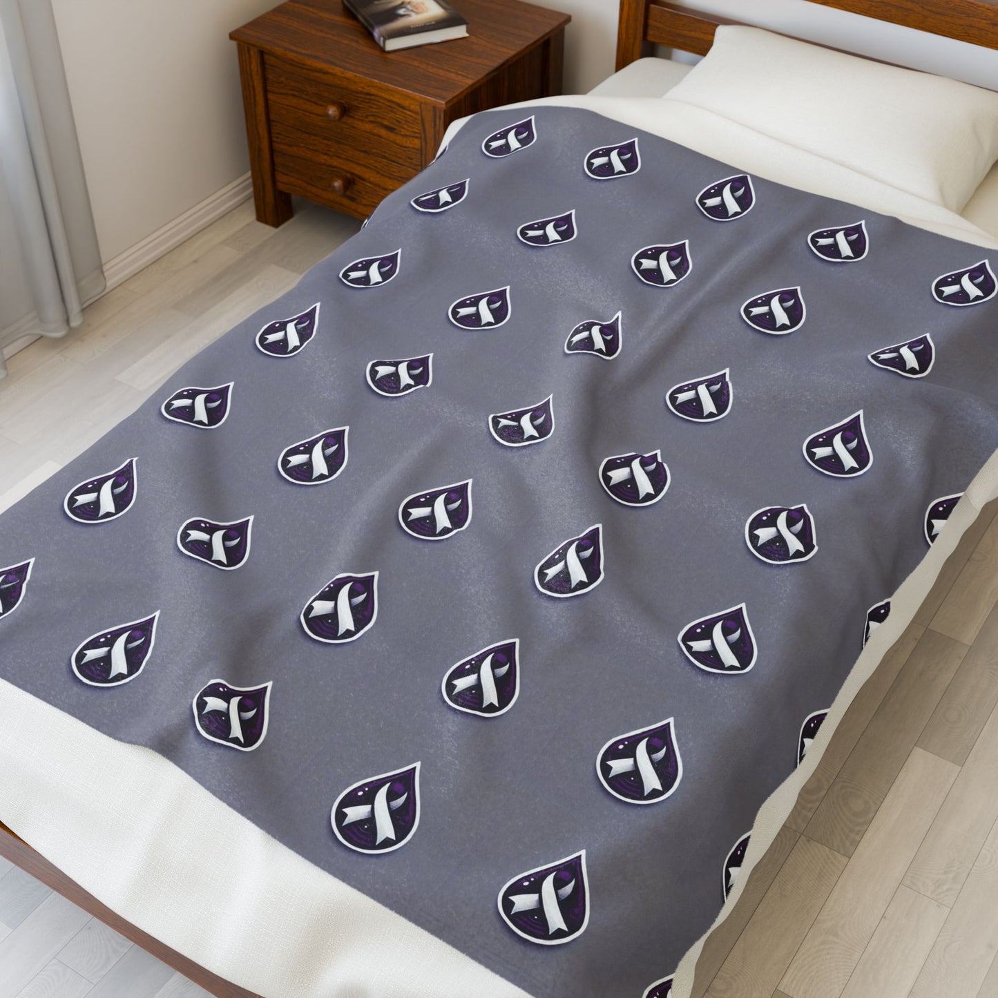Sjögren's Disease Cozy Velveteen Plush Blanket - Soft Layer for Comfort & Warmth (Gray)