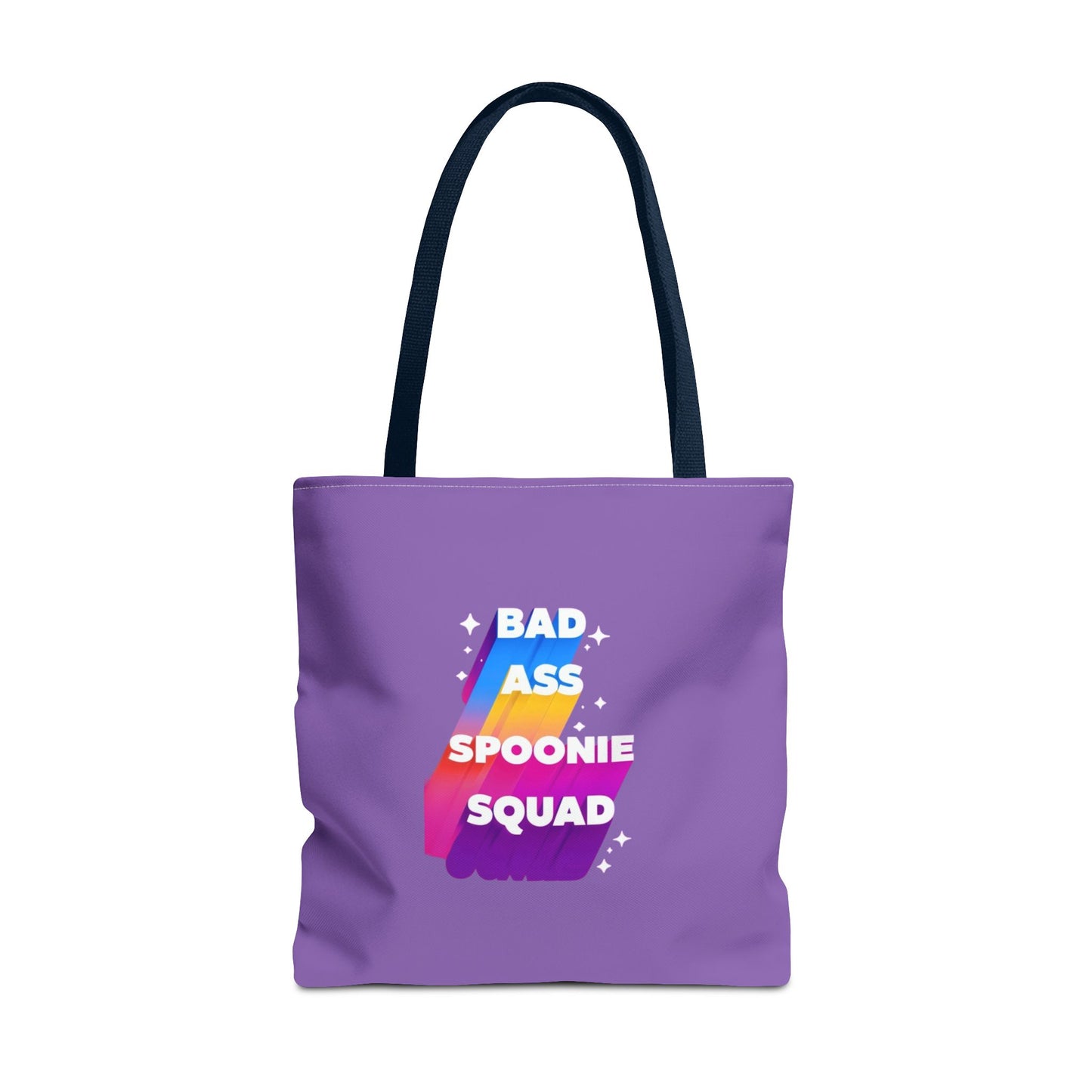 Autoimmune Disease Awareness Tote Bag - "Bad Ass Spoonie Squad" (Light Purple)