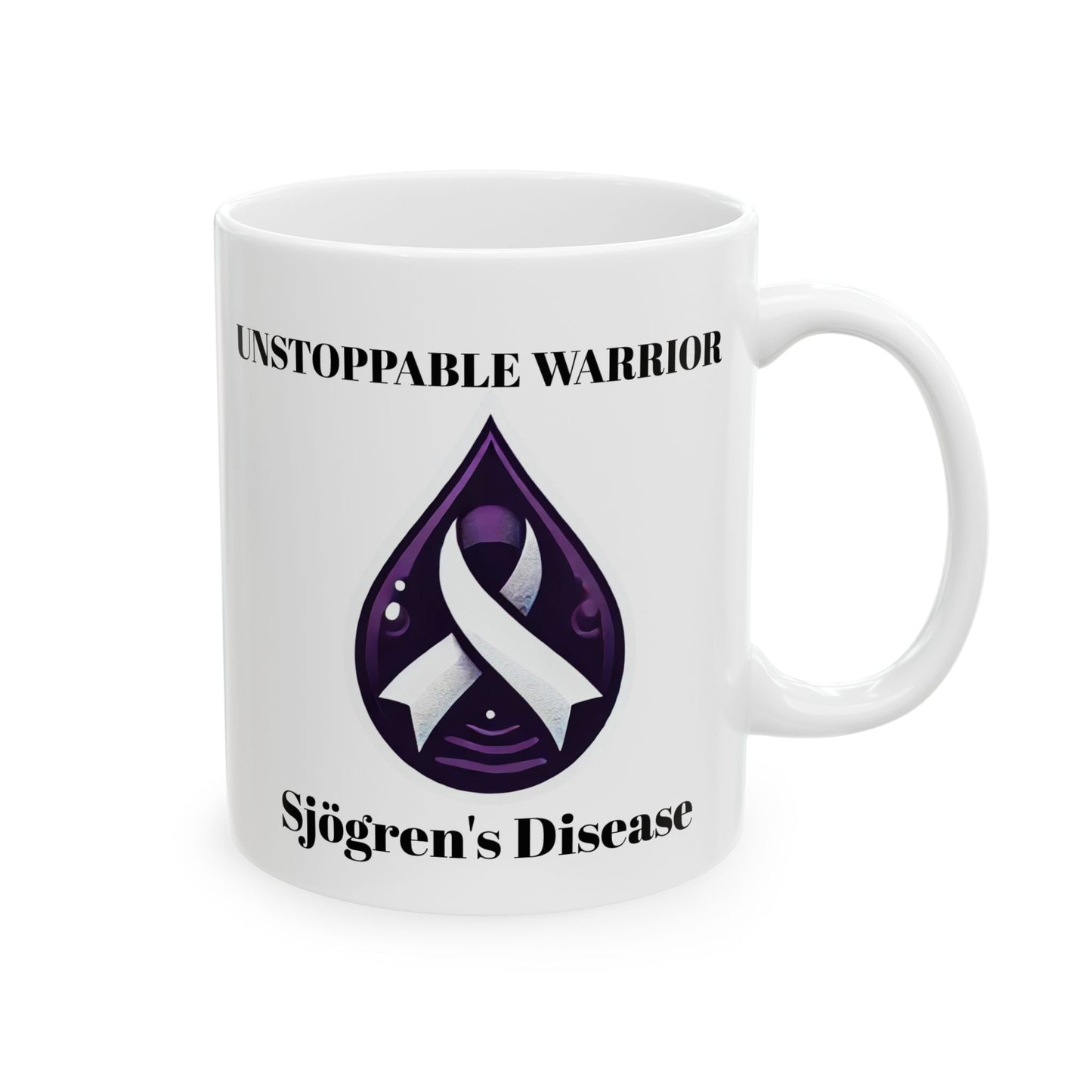 Inspirational Ceramic Mug - Unstoppable Warrior Design (11oz & 15oz) (White)