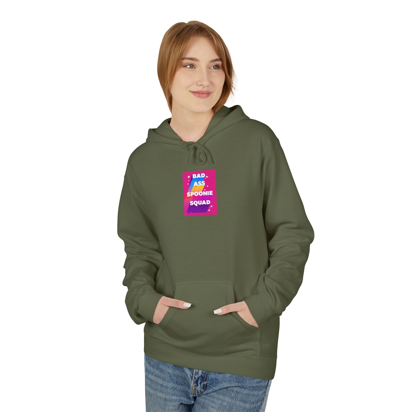Sjögren's Disease - "Bad Ass Spoonie Squad" Unisex Fleece Hoodie