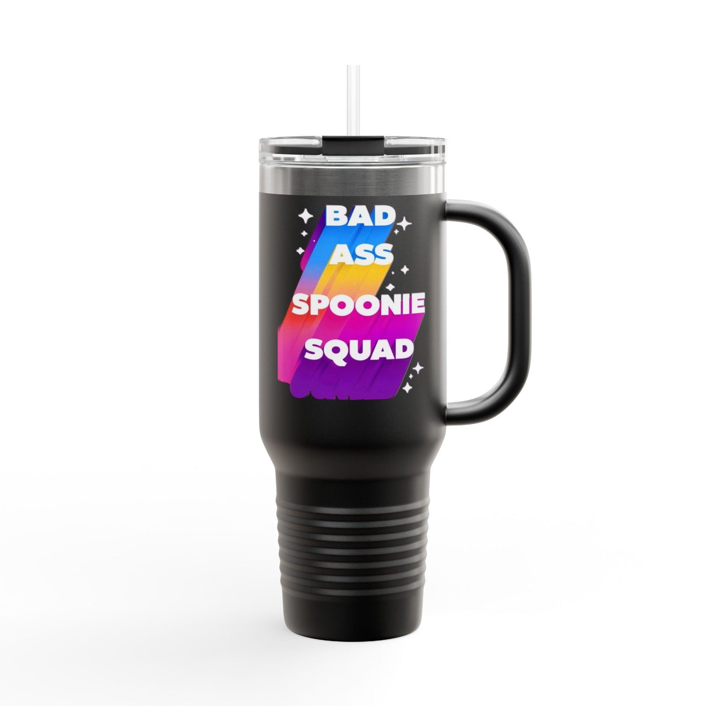 Autoimmune Disease Awareness Insulated Travel Mug – "Bad Ass Spoonie Squad", 40oz