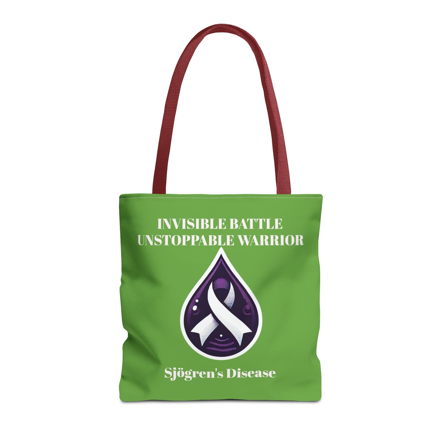Invisible Battle Unstoppable Warrior Tote Bag - Sjögren's Disease Awareness (Green)