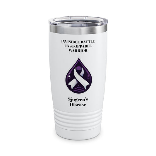 Sjögren's Disease Awareness Tumbler - Unstoppable Warrior 20oz Ringneck