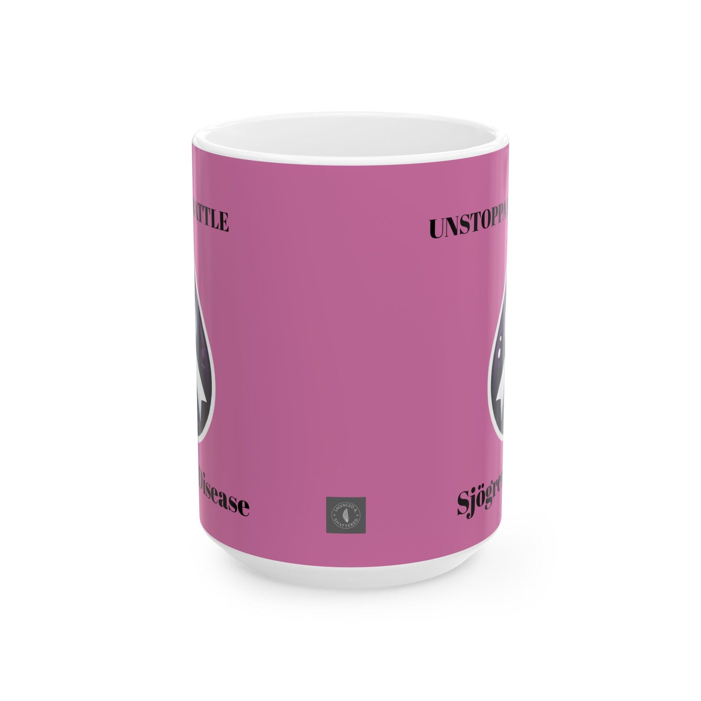 Inspirational Ceramic Mug - Unstoppable Warrior Design (11oz & 15oz) (Pink)