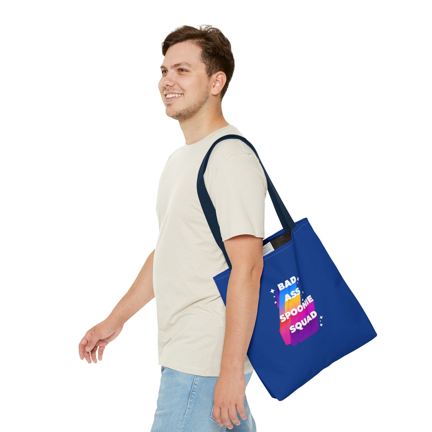 Autoimmune Disease Awareness Tote Bag - "Bad Ass Spoonie Squad" (Dark Blue)