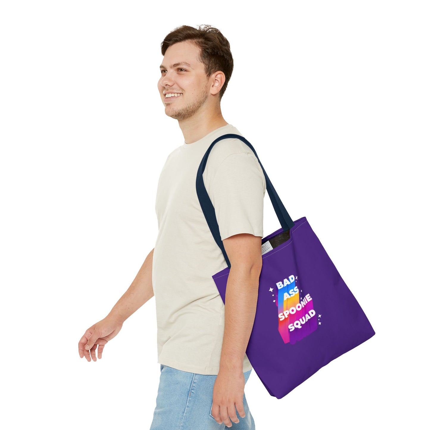 Autoimmune Disease Awareness Tote Bag - "Bad Ass Spoonie Squad" (Purple)