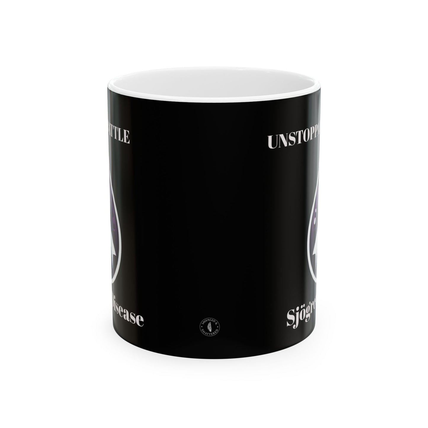 Inspirational Ceramic Mug - Unstoppable Warrior Design (11oz & 15oz) (Black)