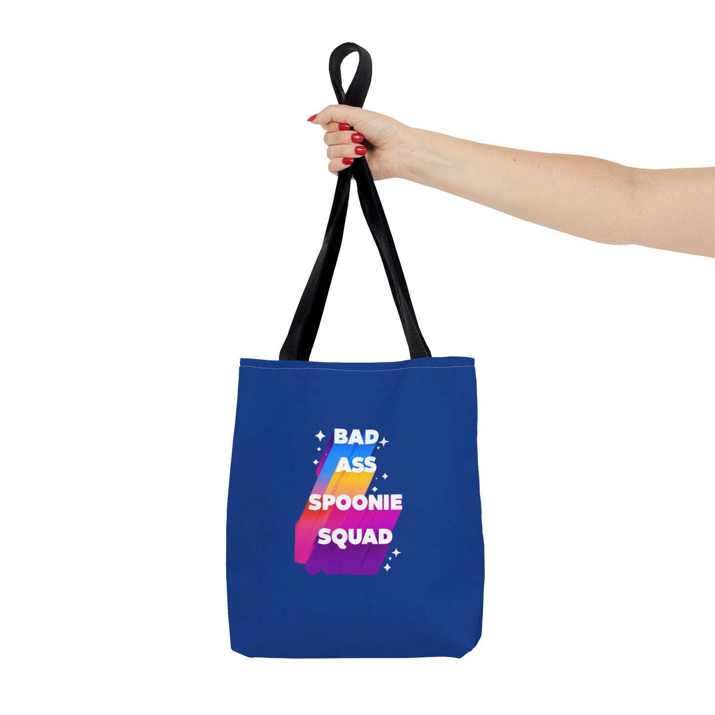 Autoimmune Disease Awareness Tote Bag - "Bad Ass Spoonie Squad" (Dark Blue)