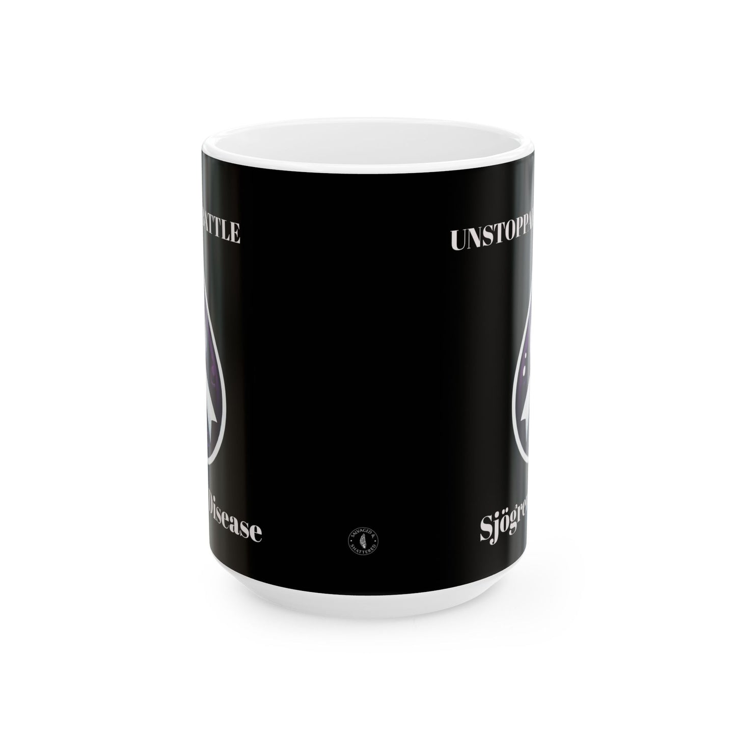 Inspirational Ceramic Mug - Unstoppable Warrior Design (11oz & 15oz) (Black)