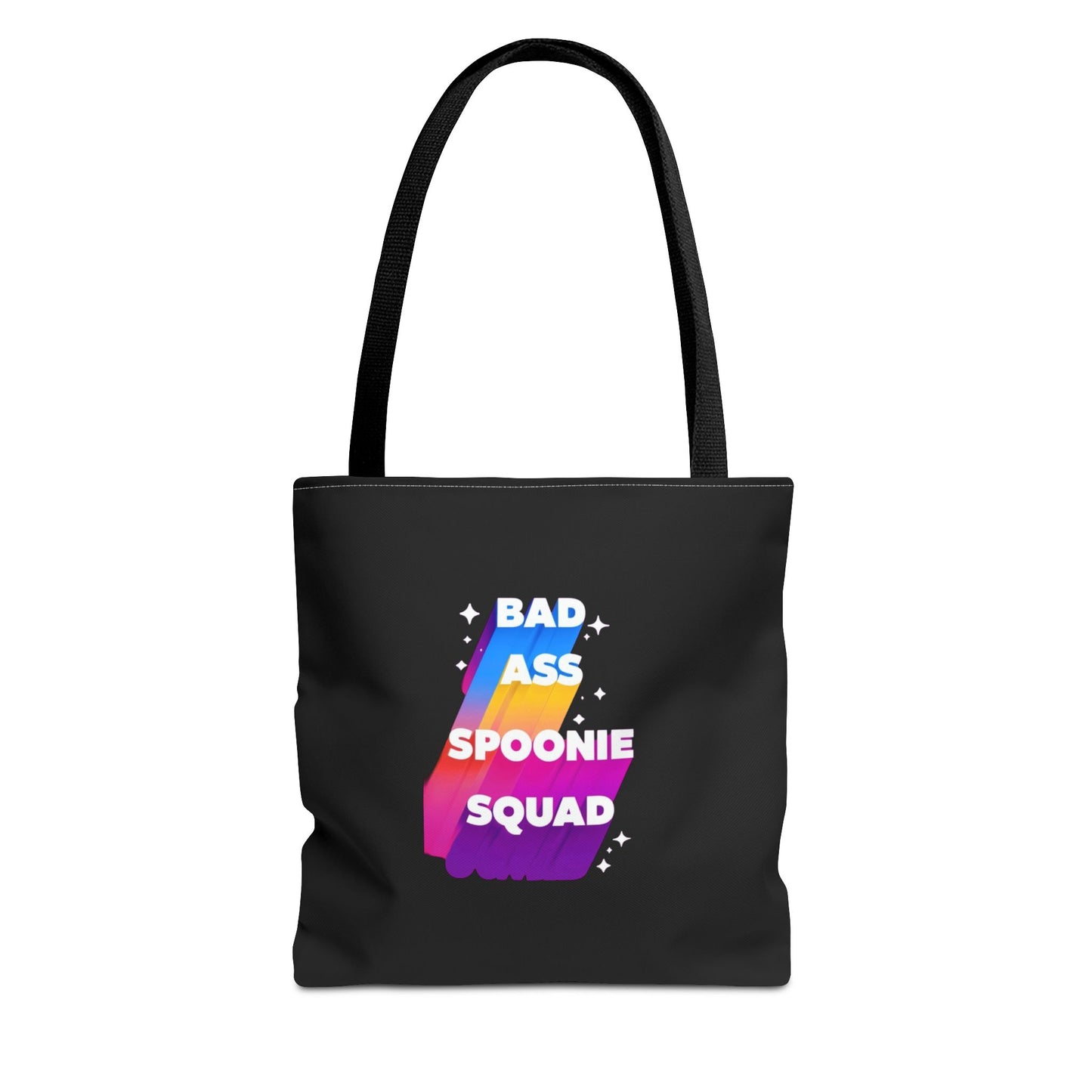 Autoimmune Disease Awareness Tote Bag - "Bad Ass Spoonie Squad" (Black)
