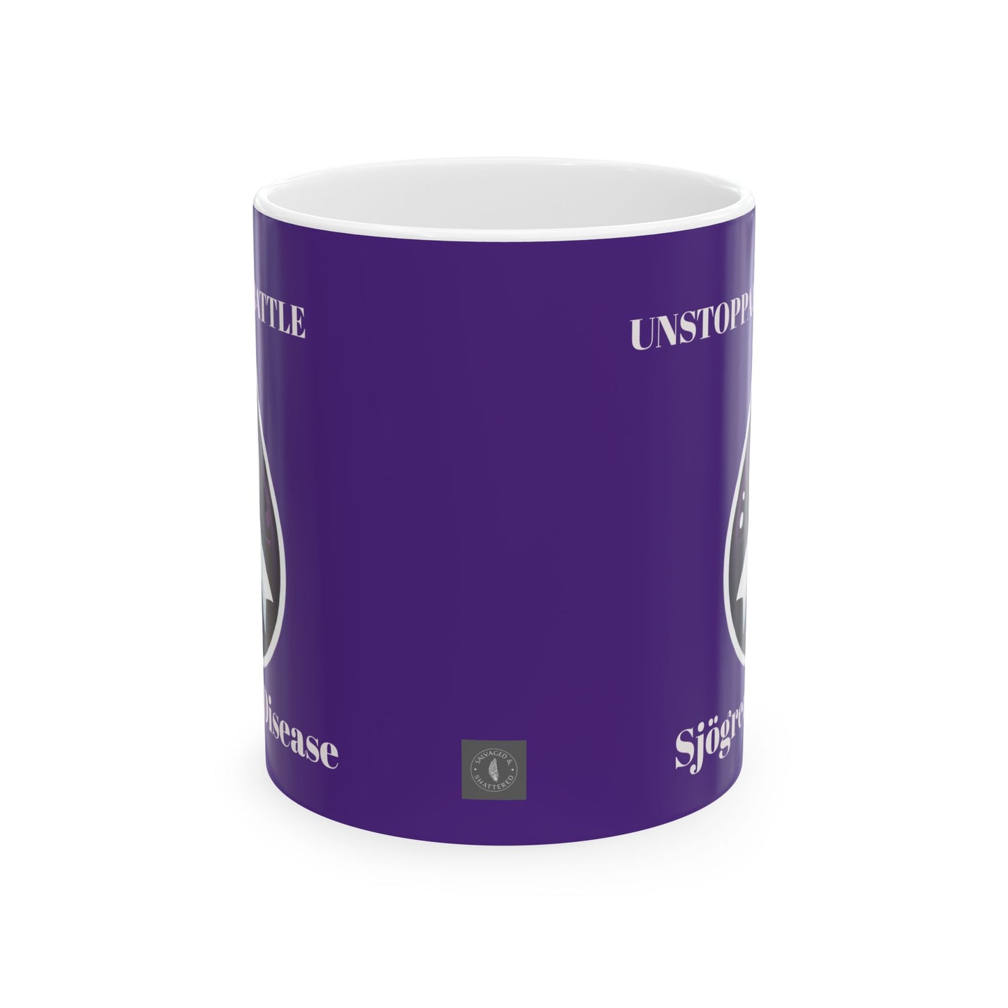 Inspirational Ceramic Mug - Unstoppable Warrior Design (11oz & 15oz) (Dark Purple)