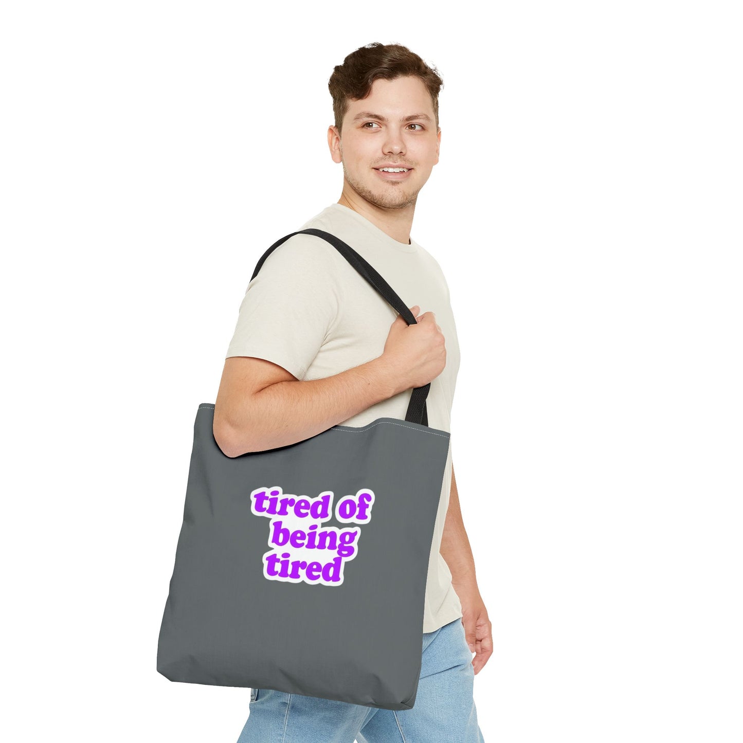 Autoimmune Disease Awareness Tote Bag - "Bad Ass Spoonie Squad" (Dark Grey)