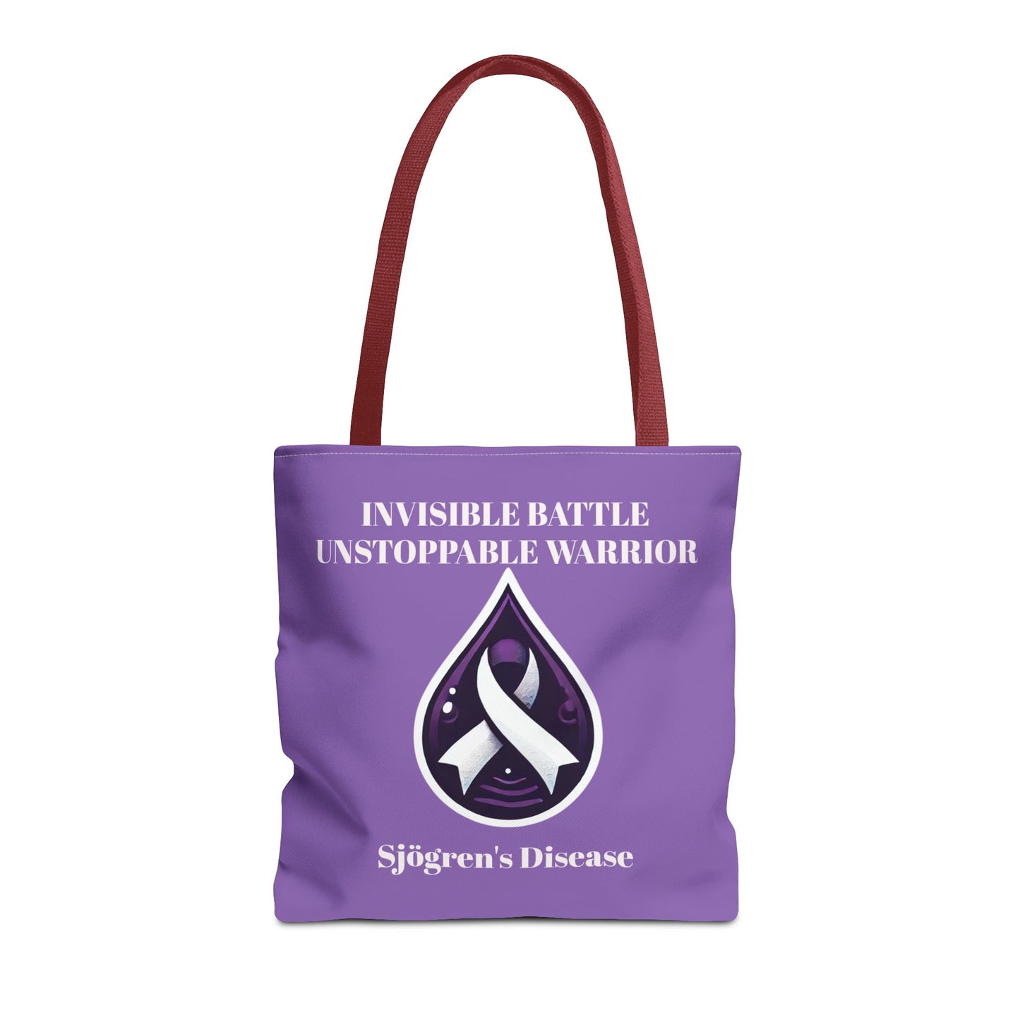 Invisible Battle Unstoppable Warrior Tote Bag - Sjögren's Disease Awareness (Purple)