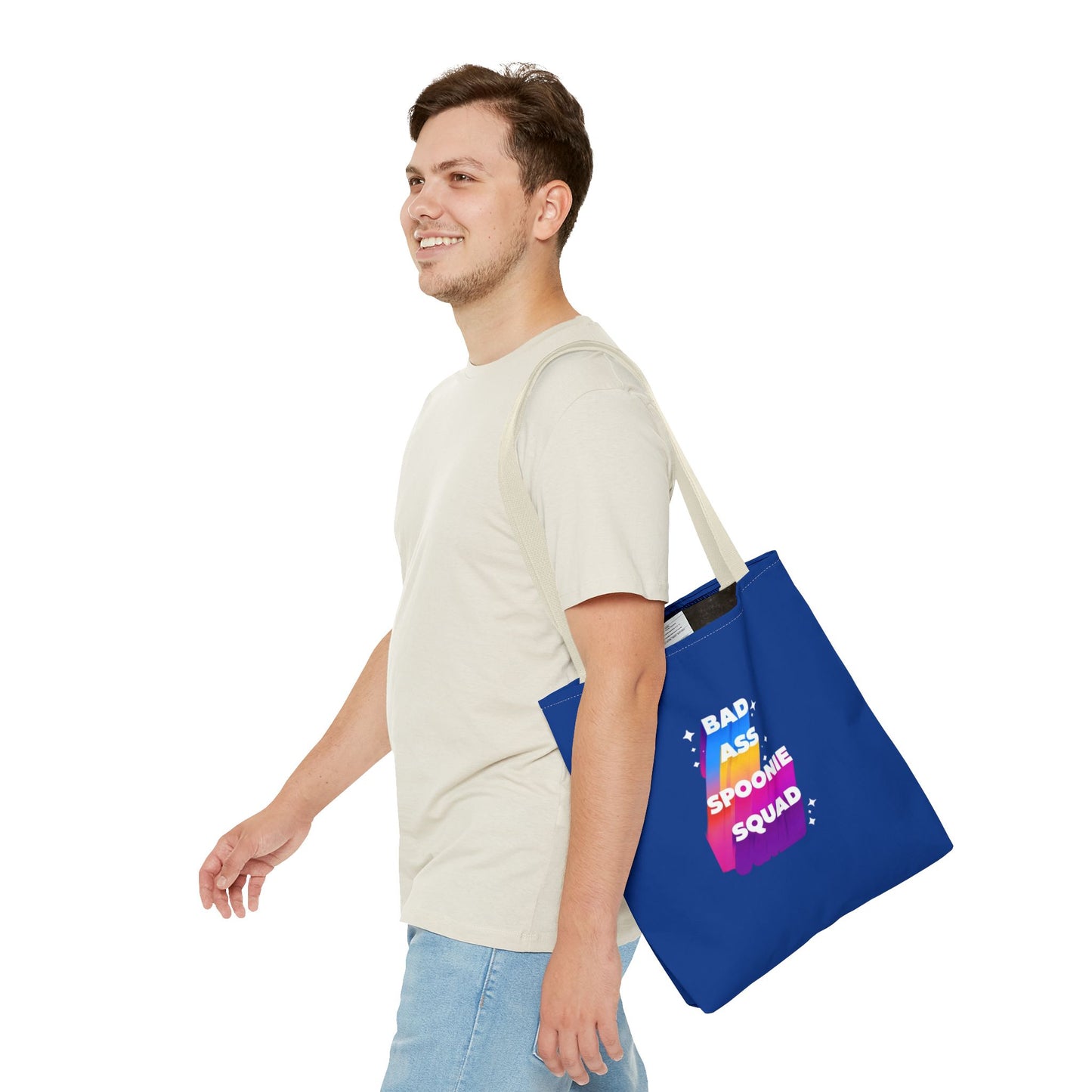 Autoimmune Disease Awareness Tote Bag - "Bad Ass Spoonie Squad" (Dark Blue)