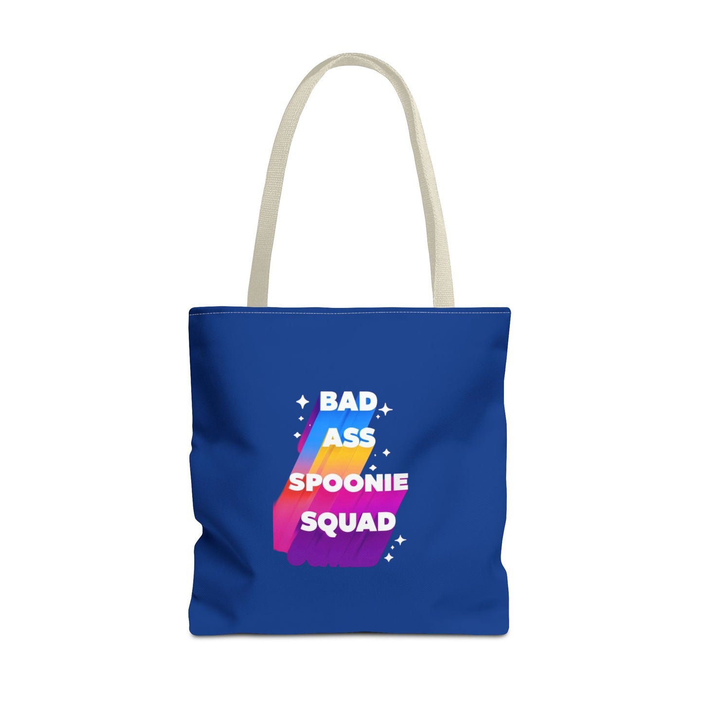 Autoimmune Disease Awareness Tote Bag - "Bad Ass Spoonie Squad" (Dark Blue)