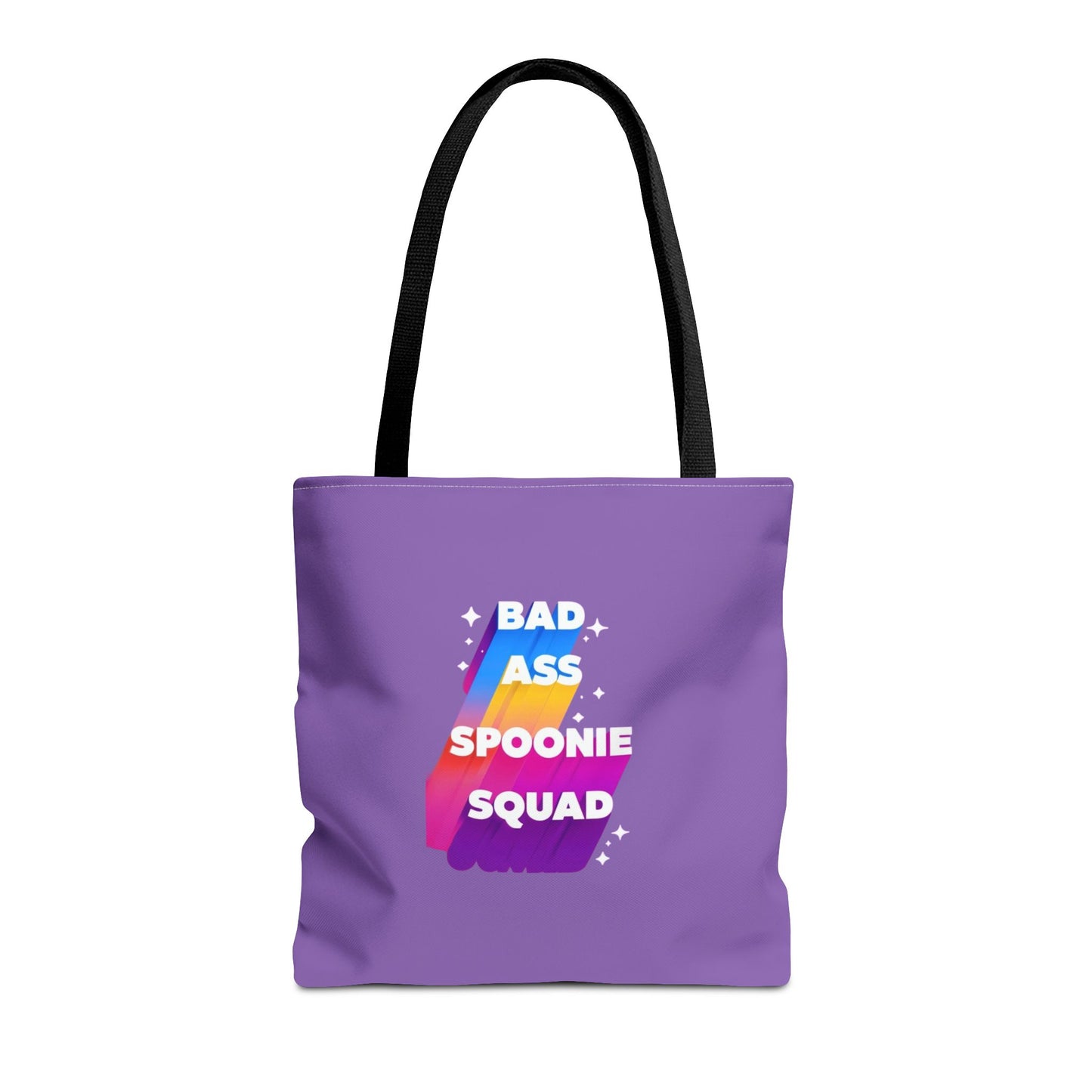 Autoimmune Disease Awareness Tote Bag - "Bad Ass Spoonie Squad" (Light Purple)