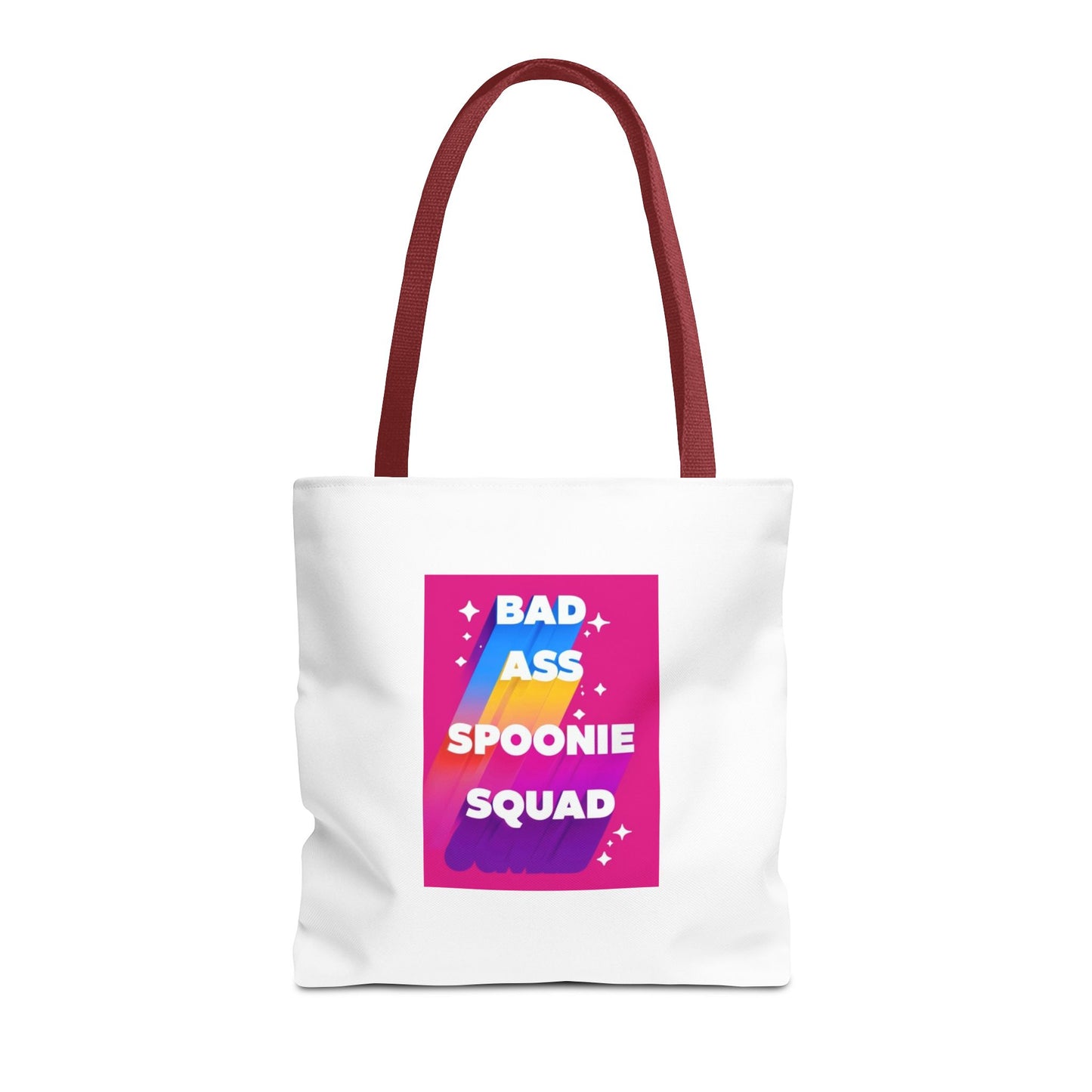 Autoimmune Disease Awareness Tote Bag - "Bad Ass Spoonie Squad" (White)