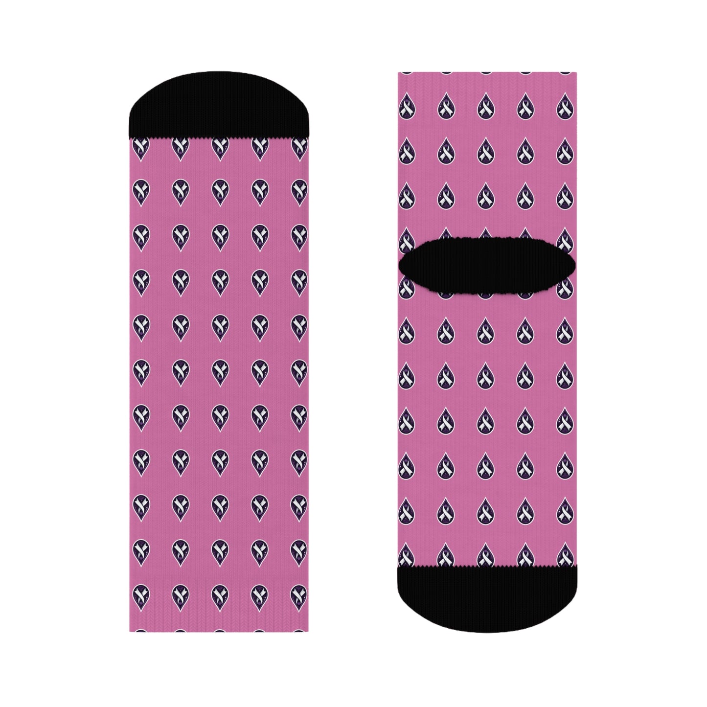 Sjögren's Disease Teardrop Pattern Crew Socks (Pink)