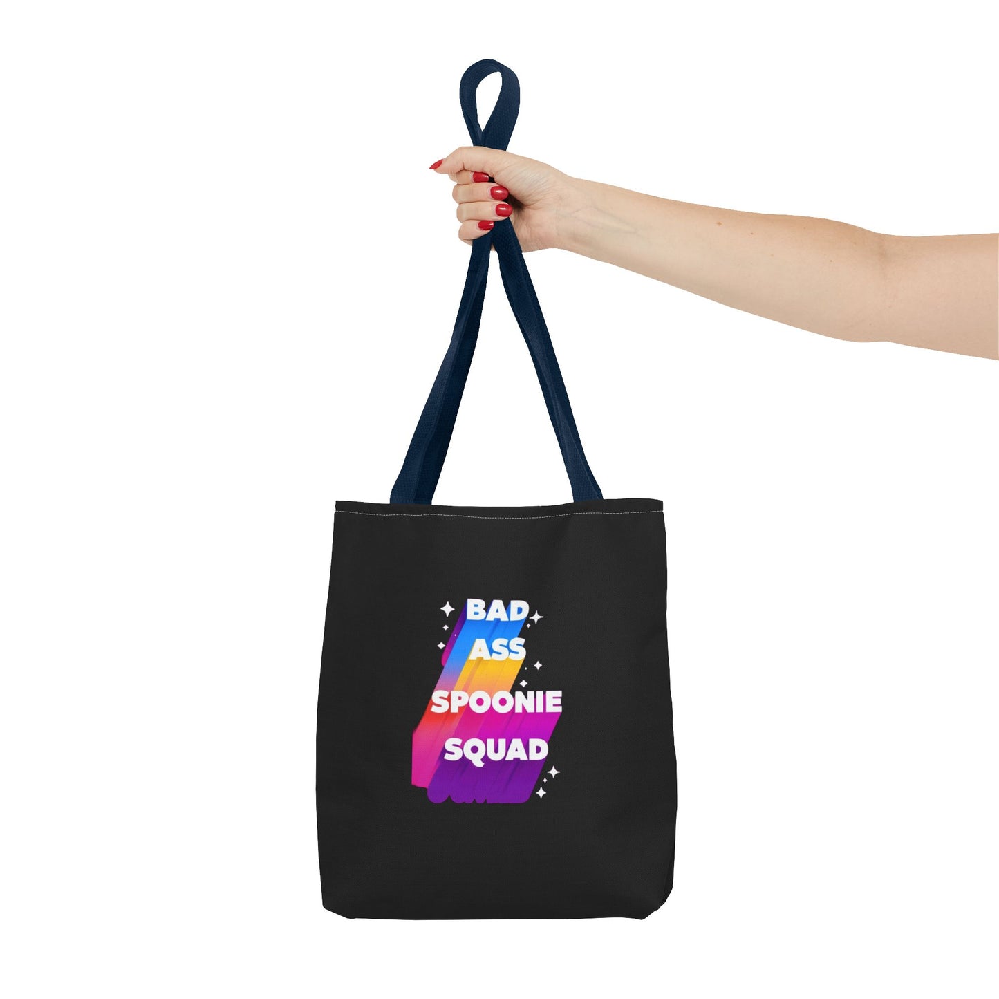 Autoimmune Disease Awareness Tote Bag - "Bad Ass Spoonie Squad" (Black)