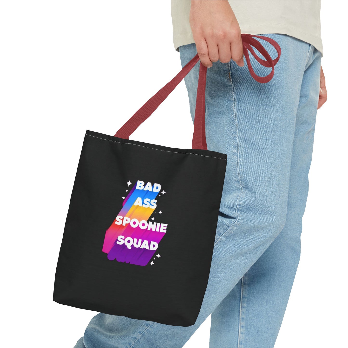 Autoimmune Disease Awareness Tote Bag - "Bad Ass Spoonie Squad" (Black)