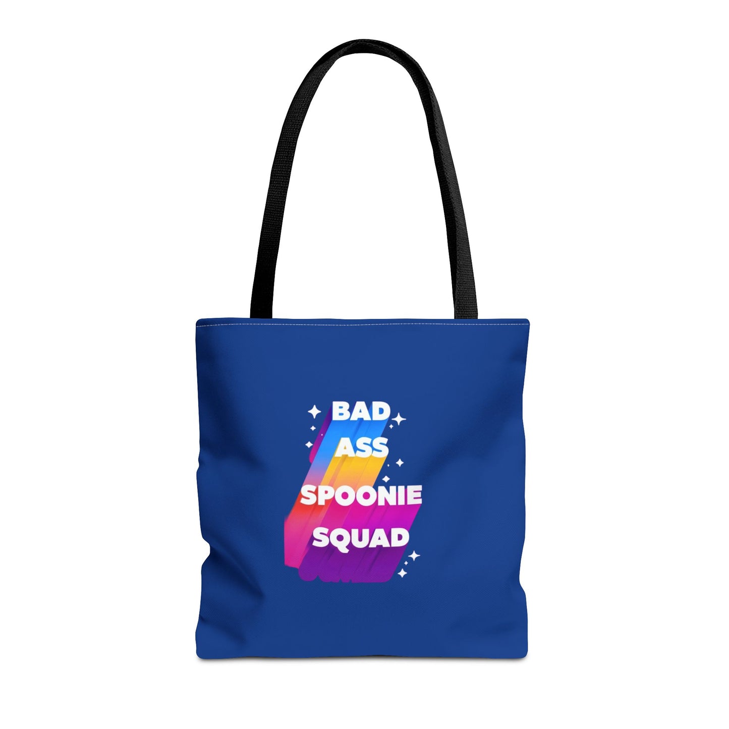 Autoimmune Disease Awareness Tote Bag - "Bad Ass Spoonie Squad" (Dark Blue)