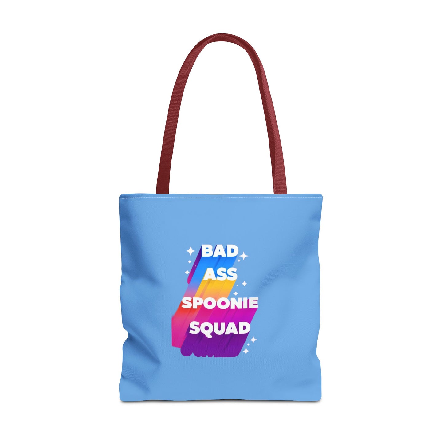Autoimmune Disease Awareness Tote Bag - "Big Ass Spoonie Squad" (Light Blue)