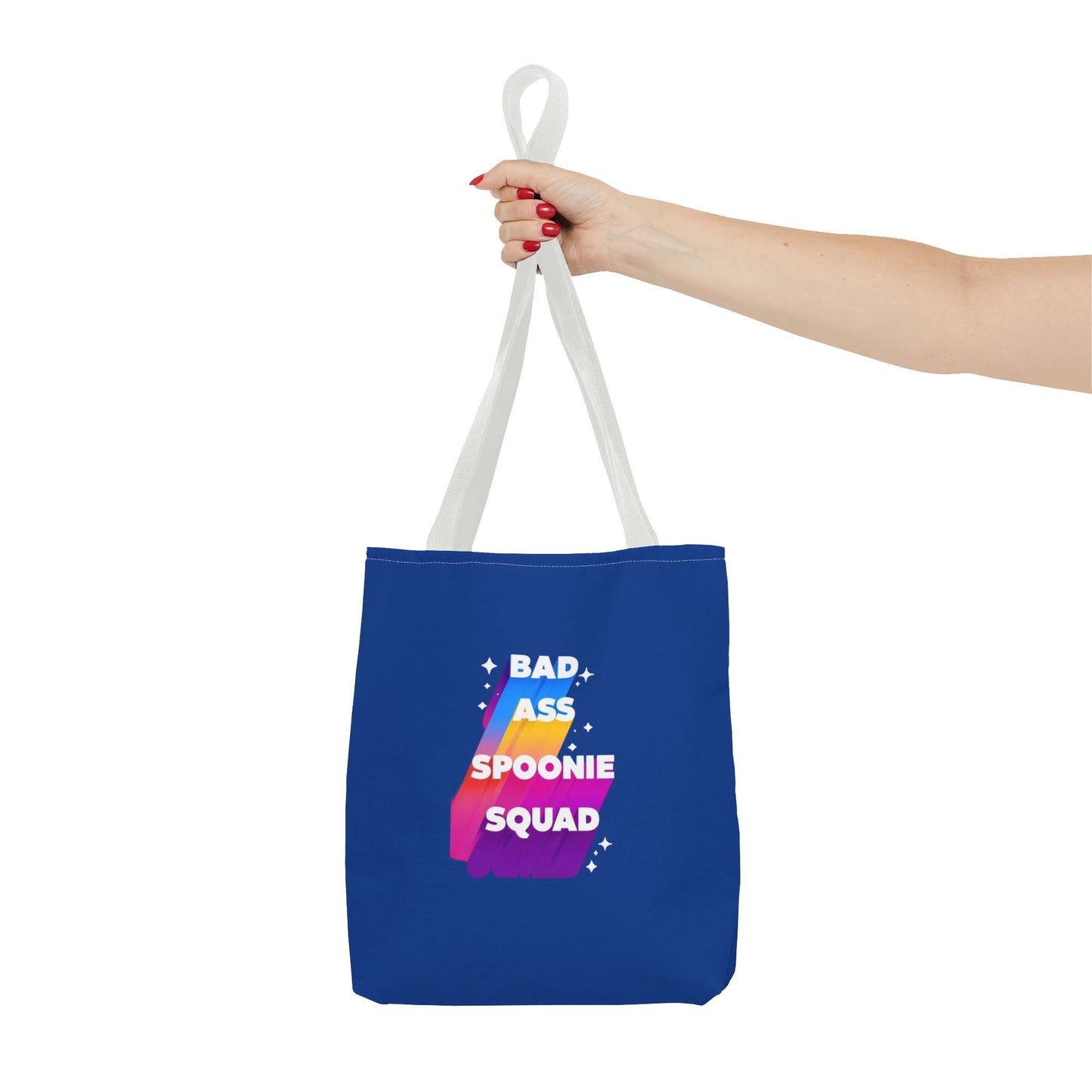 Autoimmune Disease Awareness Tote Bag - "Bad Ass Spoonie Squad" (Dark Blue)