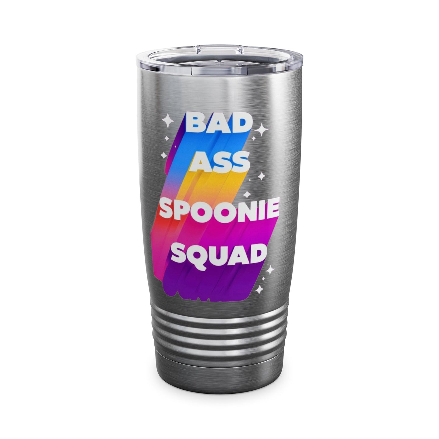 Autoimmune Disease Awareness Tumbler - "Bad Ass Spoonie Squad" 20oz Ringneck