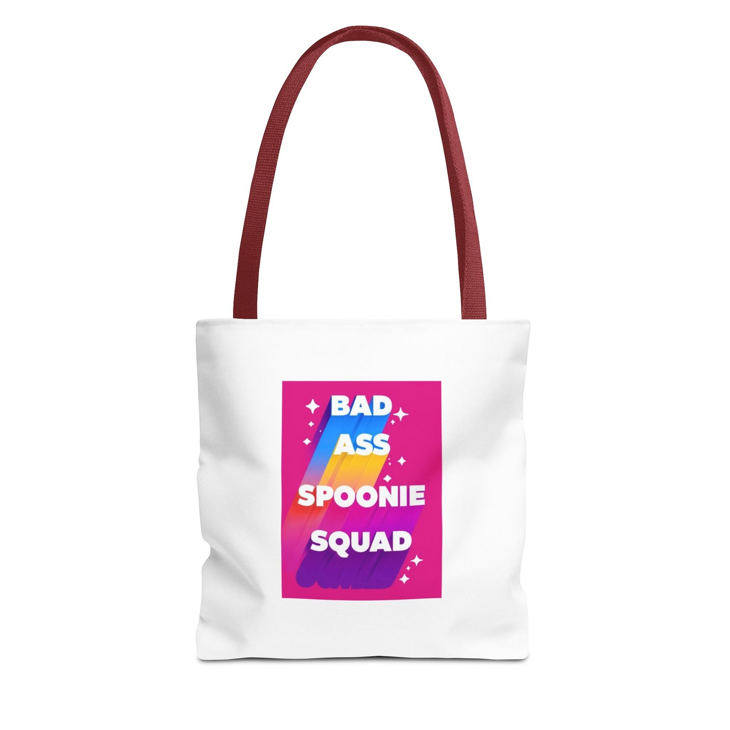 Autoimmune Disease Awareness Tote Bag - "Bad Ass Spoonie Squad" (White)