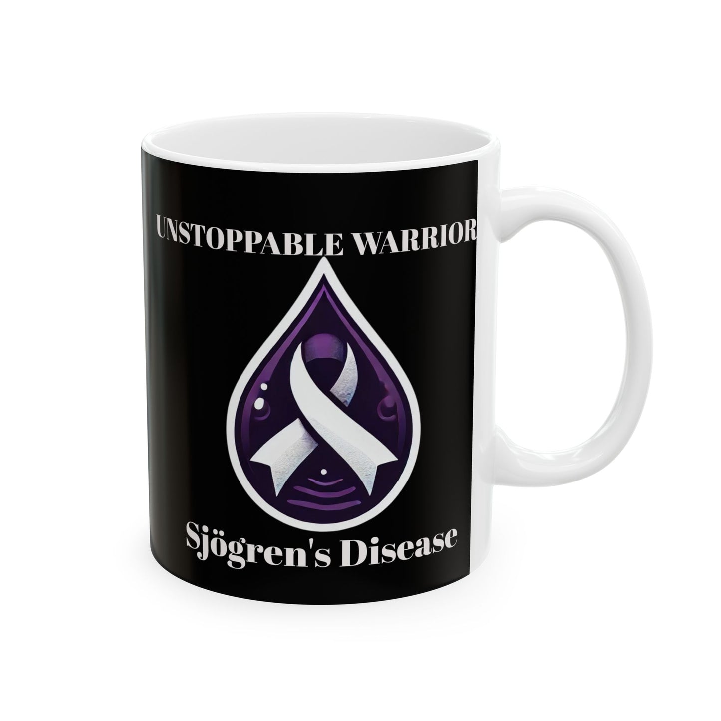 Inspirational Ceramic Mug - Unstoppable Warrior Design (11oz & 15oz) (Black)