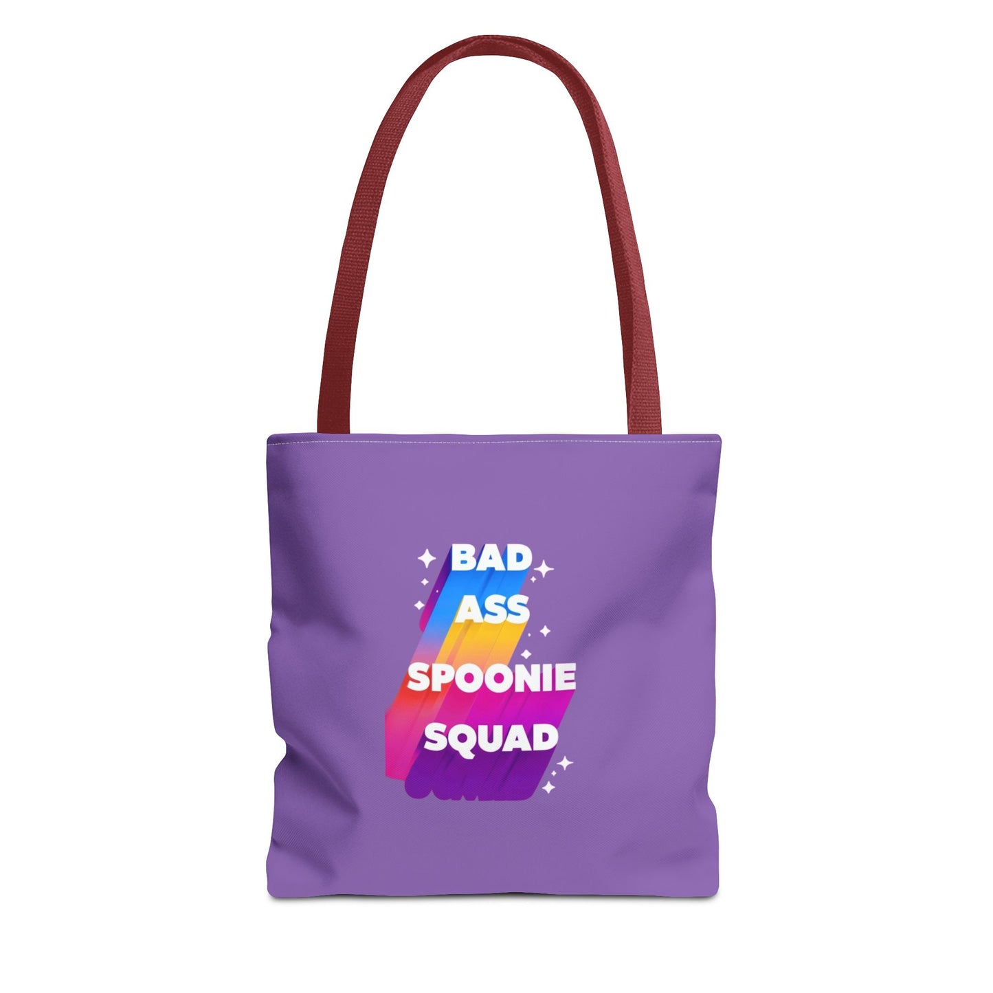 Autoimmune Disease Awareness Tote Bag - "Bad Ass Spoonie Squad" (Light Purple)