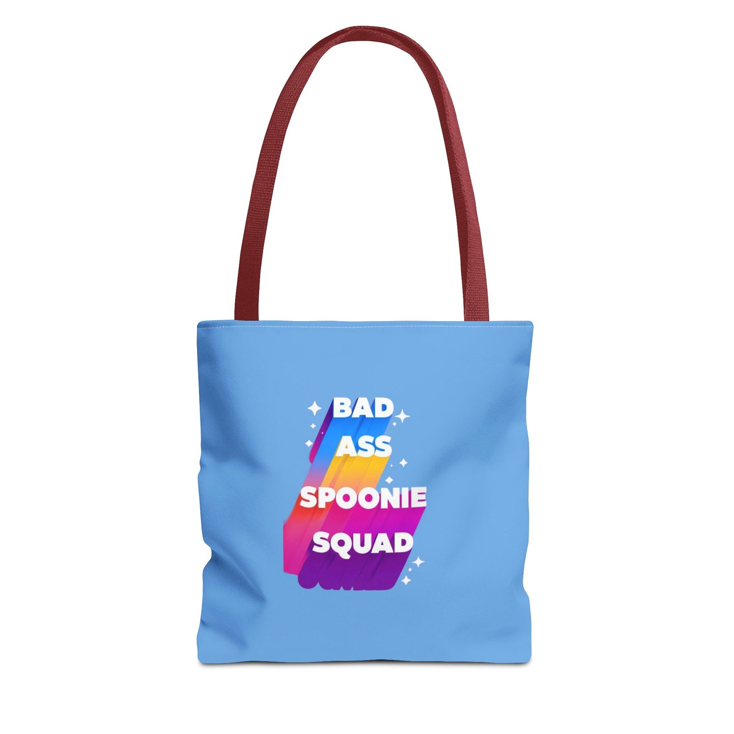 Autoimmune Disease Awareness Tote Bag - "Big Ass Spoonie Squad" (Light Blue)