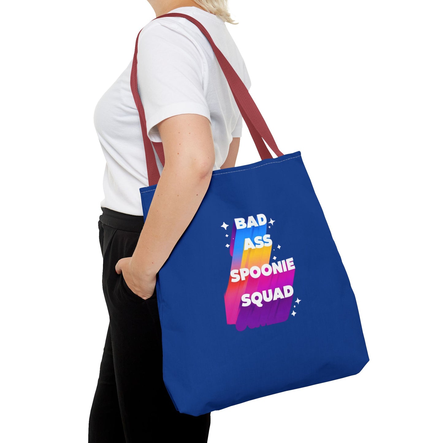 Autoimmune Disease Awareness Tote Bag - "Bad Ass Spoonie Squad" (Dark Blue)