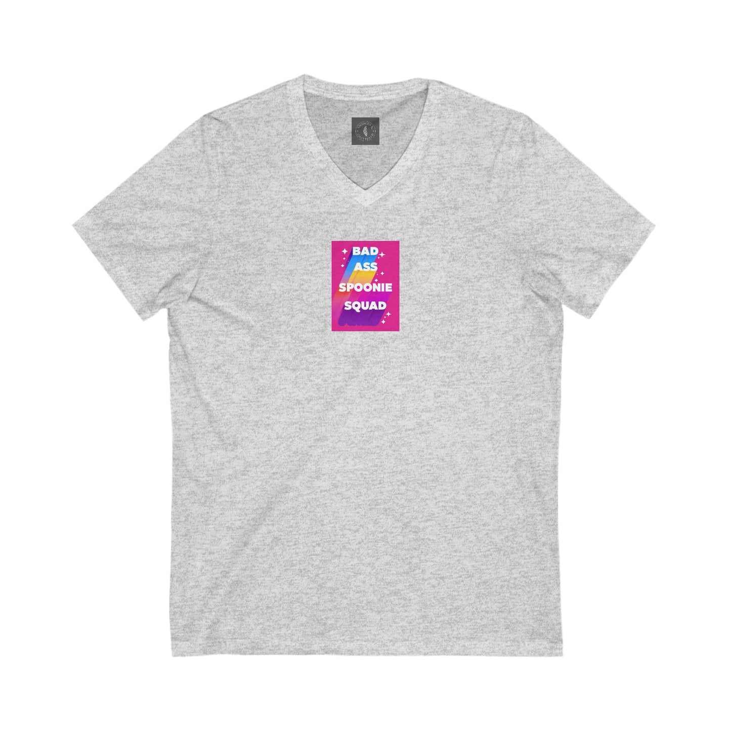 Sjögren's Disease - "Bad Ass Spoonie Squad" - Unisex V-Neck Tee